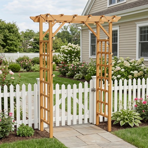 Solid wood garden arbor - solid,