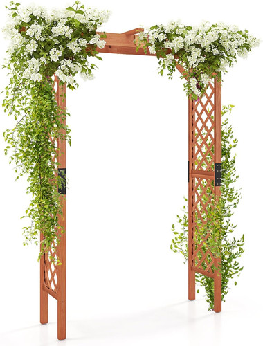 Giantex 7ft wood garden arbor - wood,