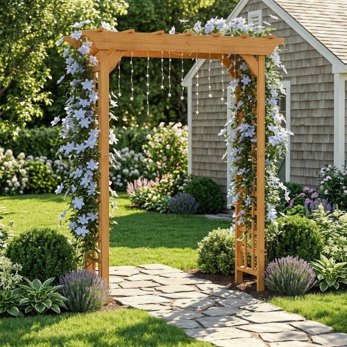 Wooden arbor wedding arch - wedding,