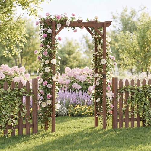 Garden arch wooden arbor - arch,