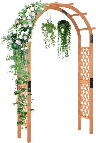 7ft wooden garden arbor - 7.7ft,