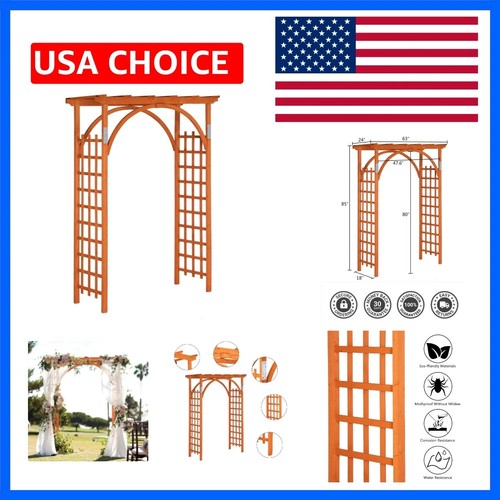 85in wooden arbor garden - wooden,