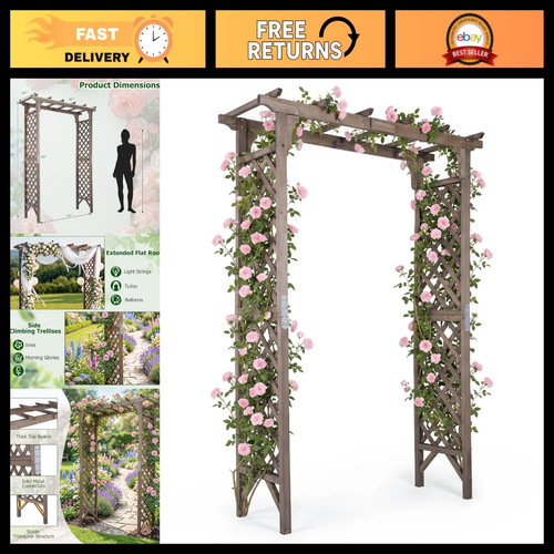 Wooden garden arch trellis - garden,