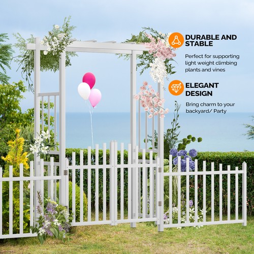 Leadzm 8ft wooden garden arbor - wooden,