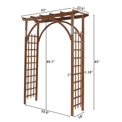 Dark brown garden arch - dark,